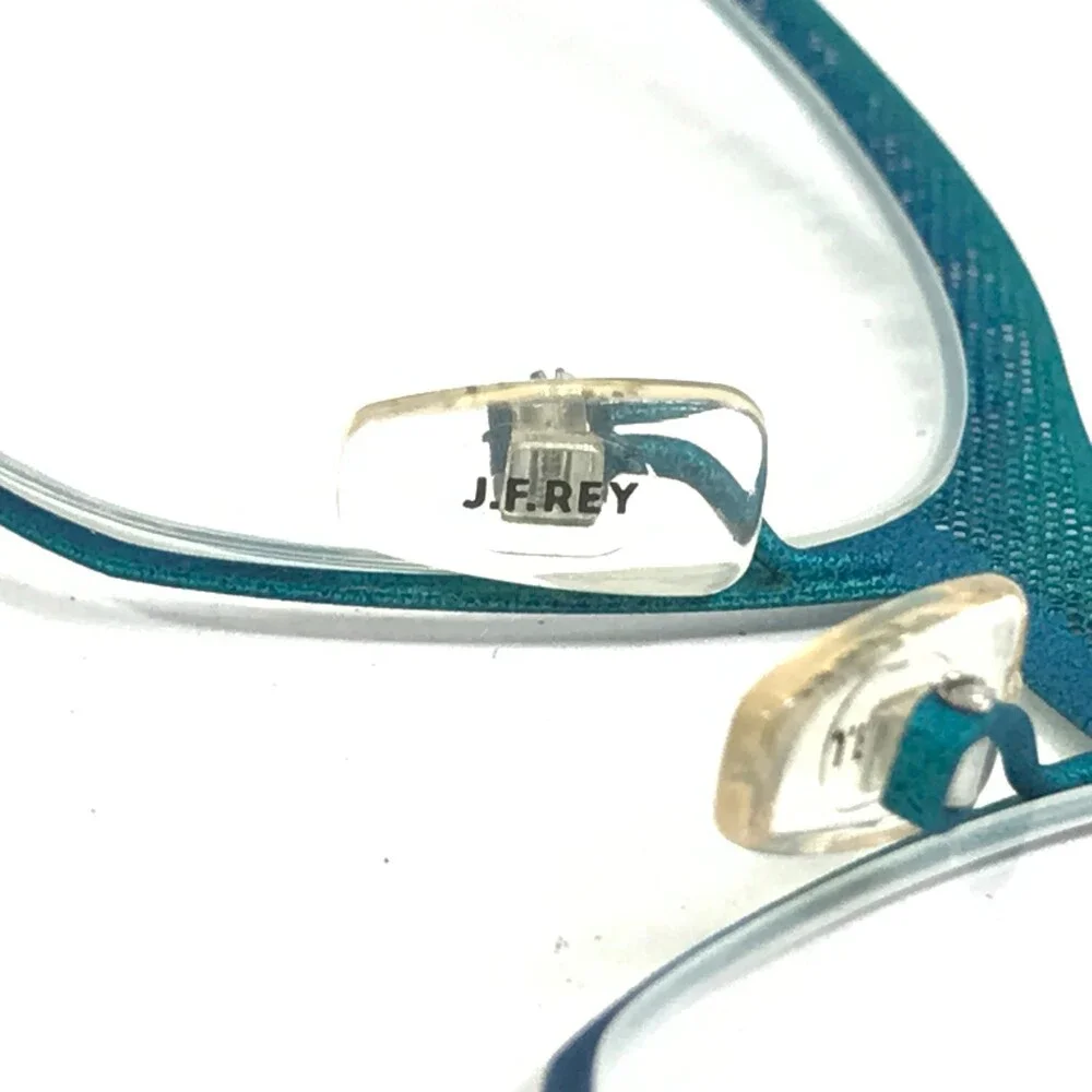 J.F. Rey Eyeglasses Frames JF2559 2222 Blue Turquoise Fleur De Lis 53-16-132